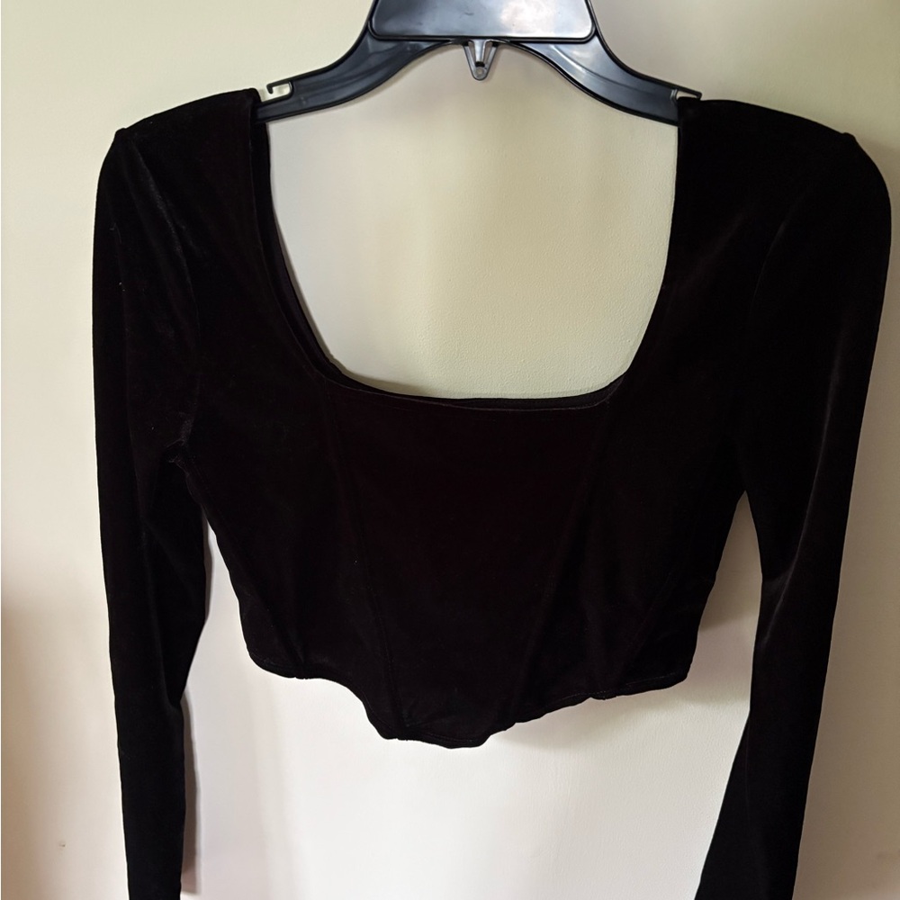 H&M Black Crop Bodysuit Top